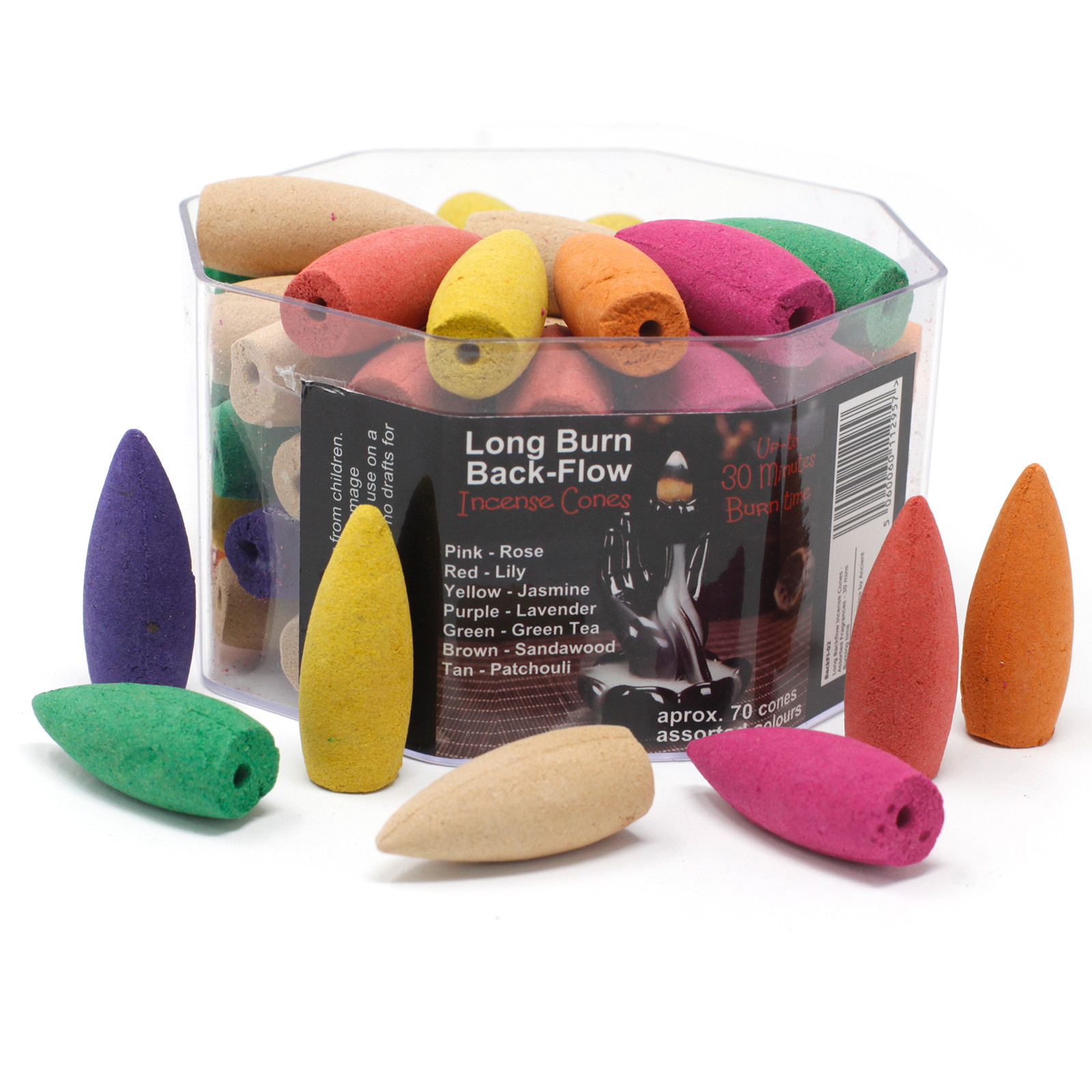 Long Backflow Incense Cones - Assorted Fragrances - Click Image to Close